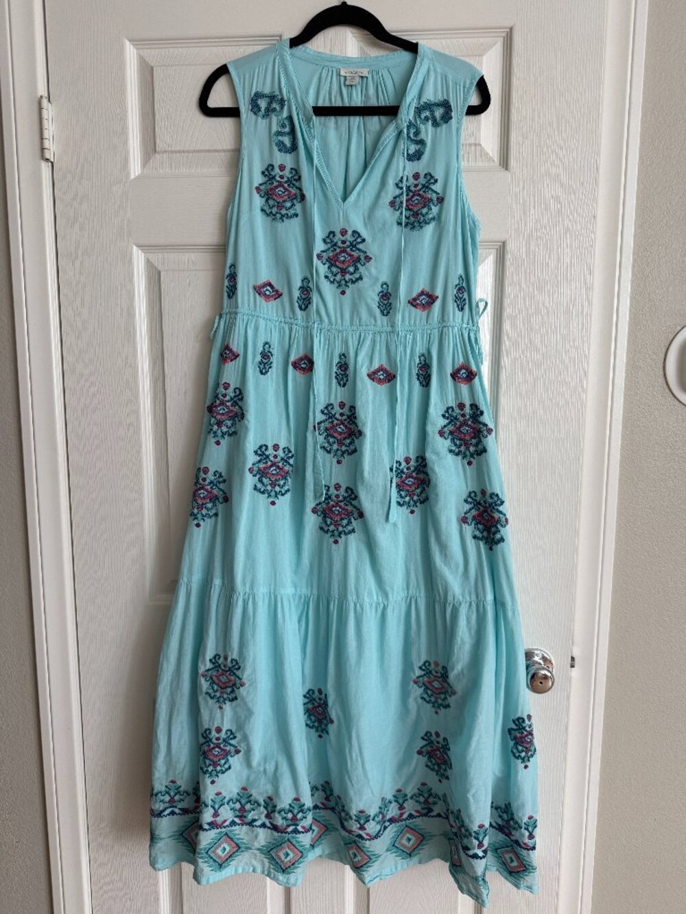 Turquoise Trails Embroidered Dress